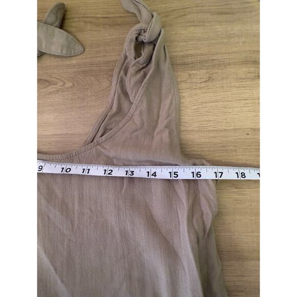 Rewind Green Sage Tie Strap Jumpsuit Cropped Women’s Sz L - Picture 6 of 6